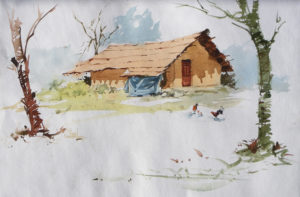 111211-house-water-colour-size-in-inches-21x14-18000